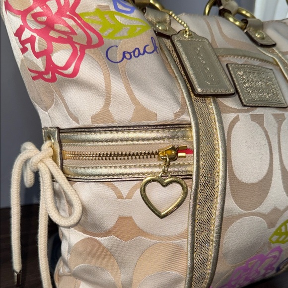 Coach Poppy Beige and Gold Women's shoulder and cross body Bag - Picture 3 of 17